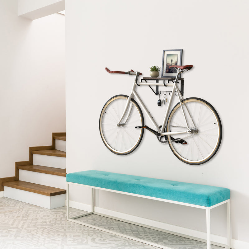 Set of Bike Storage Rack with Wooden Shelf – J JACKCUBE DESIGN