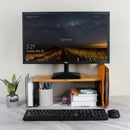 Wood Monitor Stand with 2 Storage Pocket