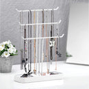 3 Tier White Metal Jewelry Display Treer Stand with Tray Storage