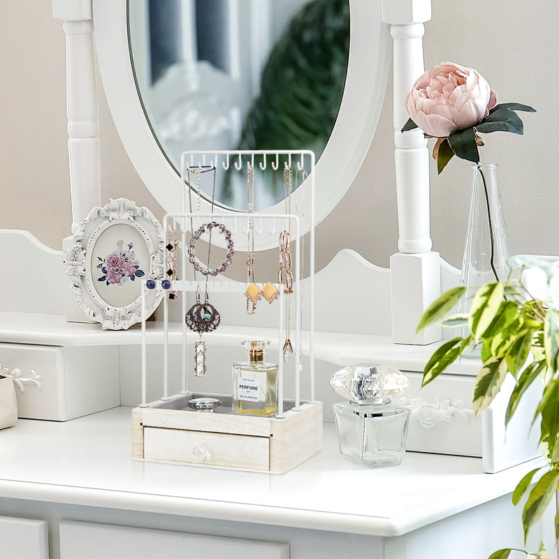 Rustic Jewelry Display Organizer with Drawer
