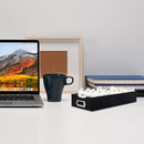 Carbon Fiber Business Card Organizer with Removable Divider (Black)