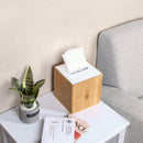 Bamboo with White Acrylic Cover Square Tissue Box Holder
