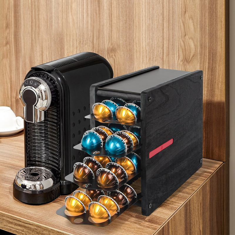 Wooden Coffee Capsule 4 Tier Holder Organizer