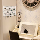 White Wall Mount Earring, Jewelry Display Organizer with 94 Holes