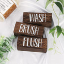 Wash Brush Flush Bathroom Sign Box (3 Piece Design)