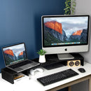 Black Rustic Wood Dual Monitor Stand