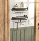 Set of 2 Rustic Wood Jewelry Organizer with Shelf