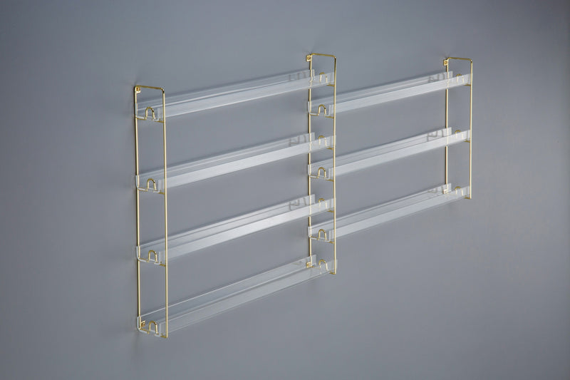 7 Tier Gold Frame Clear Acrylic Nail Polish Wall Mount Rack