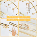 4 Tier Gold Jewelry Display Stand with Ceramic Tray