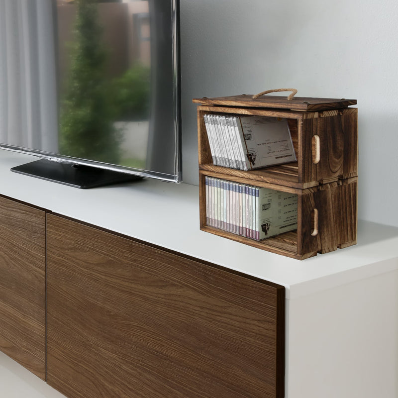 CD Storage Box Holder Case with Lid