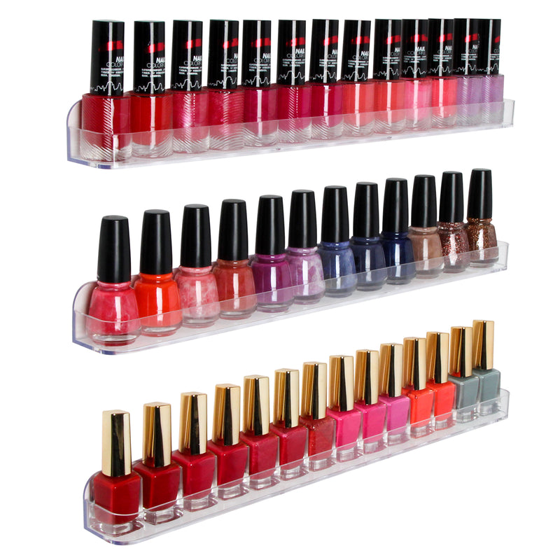 Wall Mount Acrylic Nail plish Organizer - Set of 3 Shelf