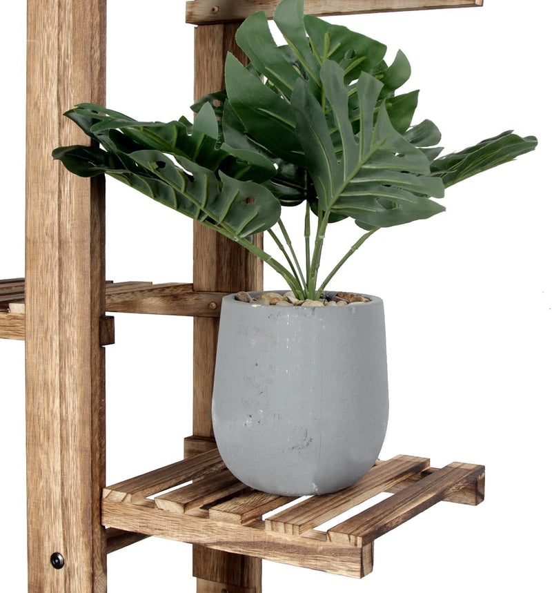 Rustic Wood 6 Tiered Plant Stand