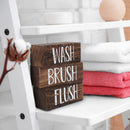 Wash Brush Flush Bathroom Sign Box (3 Piece Design)