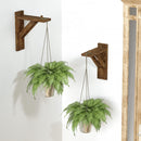 Set of 2 Wall Mount Wood Bracket Shelf