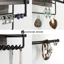 Set of 2 Rustic Wood Jewelry Organizer with Shelf