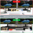 Black Rustic Wood Dual Monitor Stand