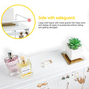 Hanging Jewelry Organizer with 9 Hooks and Bamboo Bamboo Shelf (White Metal)