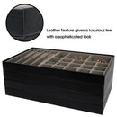 Set of 4 Different Stackable Synthetic Leather Jewelry Black Tray (Gray Leather)