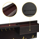 Entryway Coat Hanger with Key Hooks and Faux Brown Leather Shelf