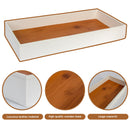 Leather Bamboo Storage Valet Tray Organizer (White)