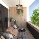 Farmhouse Wooden Metal Pendant Ceiling Light