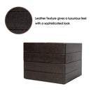 Set of 4 Stackable Leather Jewelry Tray Organizer (Dark Brown)