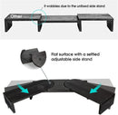 Black Rustic Wood Dual Monitor Stand