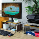 Wood Monitor Stand with 2 Storage Pocket