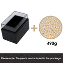 Syntethic Black Leather Makeup Brush Holder with White Pearl
