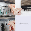3 Piece Rustic Wood Wall Mount Jewelry Organizer Set