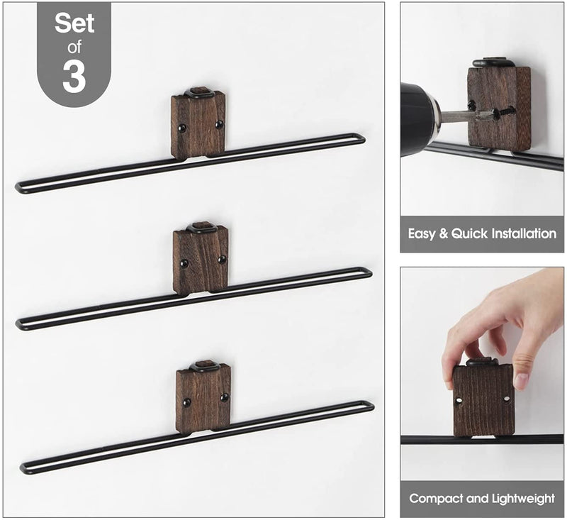 Wall Mount Wooden Sunglasses Storage Organizer (Set of 3)