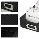 Carbon Fiber Business Card Organizer with Removable Divider (Black)