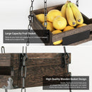 3-Tier Rustic Wood Hanging Fruit Basket