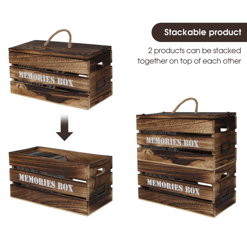 Stackable Vintage Wooden Storage Box