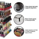 5 Tier Acrylic 360 Rotating Nail Polish Holder with Black Iron Guard