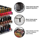 3 Tier Acrylic 360 Rotating Nail Polish Holder with Black Iron Guard
