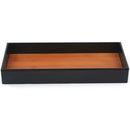 Leather Bamboo Storage Valet Tray Organizer (Black)