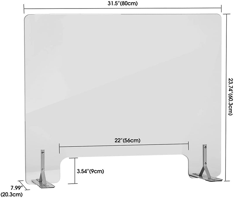 Plexiglass Snezeze Guard for Countertop (32"x24")