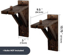 Set of 2 Wall Mount Wood Bracket Shelf
