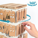 3 Tier 360 Rotating White Metal Earring Holder Organizer