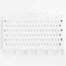 White Wall Mount Jewelry Organizer with 117 Holes & 12 Hooks