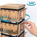 3 Tier 360 Rotating Black Metal Earring Holder Organizer