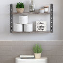 Double Sided Funny Bathroom Sign Box (White Wood)