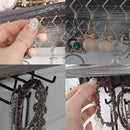 Set of 2 Wall Mount Necklace Holder with 23 Hooks and Shelf