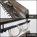 3 Piece Rustic Wood Wall Mount Jewelry Organizer Set