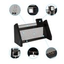 Black Wood with Wire Mesh Phone Docking Station Holder Stand