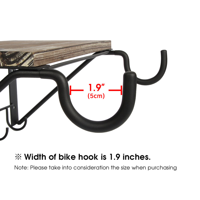 Set of 2 Bike Storage Rack with Wooden Shelf