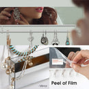 Set of 3 Acrylic Mirror Hanging Jewelry Necklace Organizer with 28 Hooks and Rod