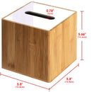 Bamboo with White Acrylic Cover Square Tissue Box Holder