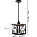 Farmhouse Wooden Metal Pendant Ceiling Light
